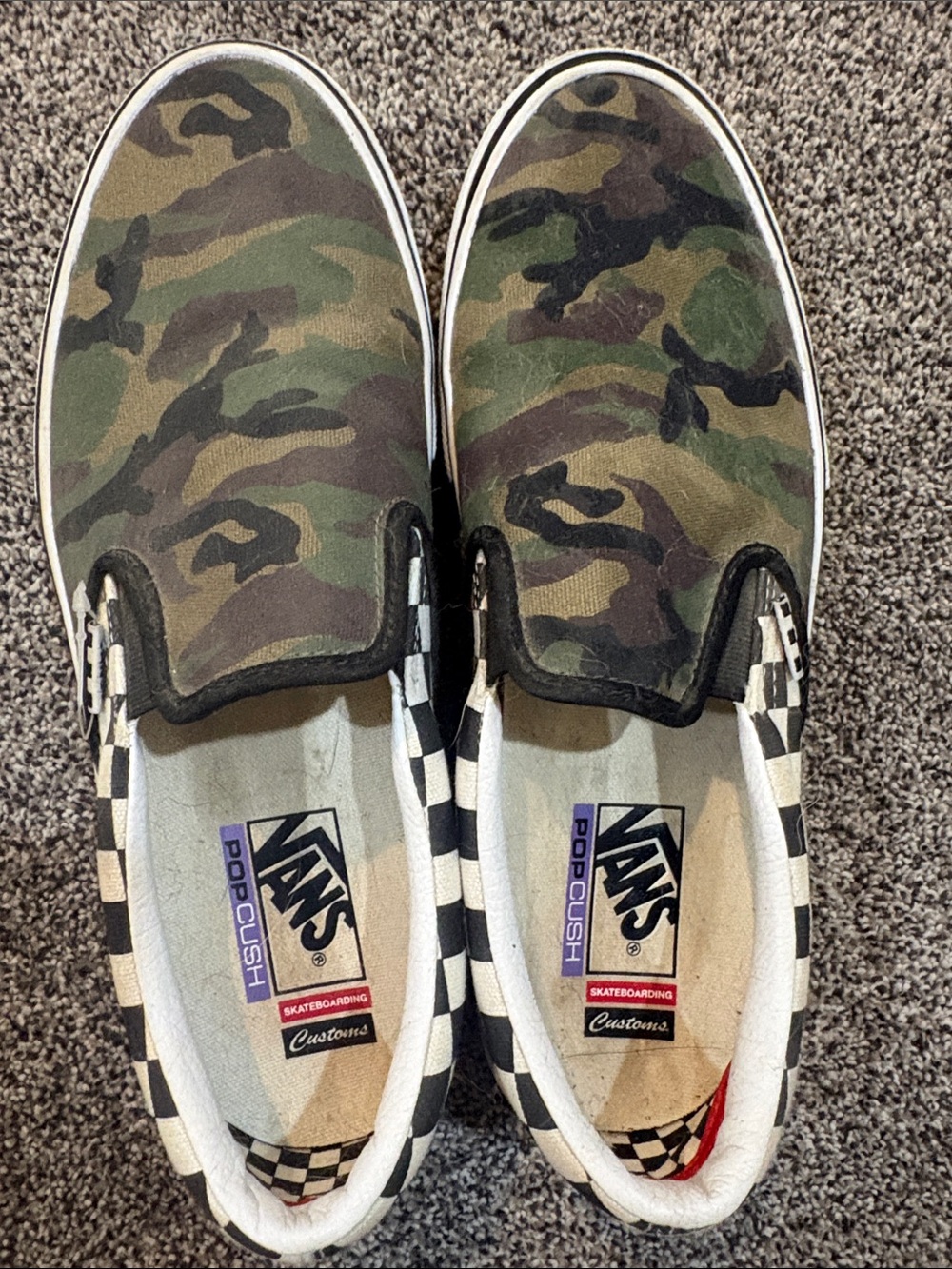 Vans Men's Slip-On Camo & Checkerboard Skate Shoes